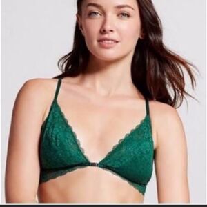 10/$25🦋 Gilligan & O'Malley Green Lace Y-Back Front Close Bralette - Size XS